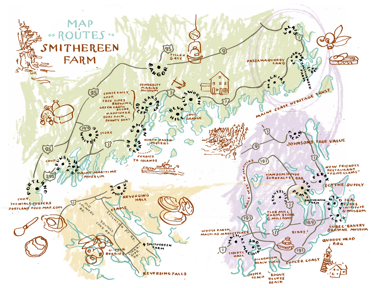 smithereen farm routes map